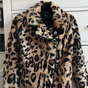Forever 21 Leopard Print Teddy Jacket
